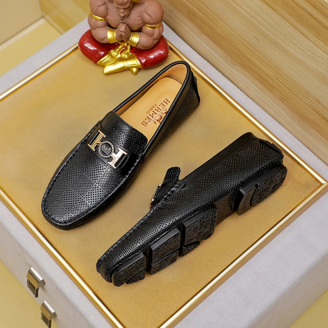 Men's shoes 💰360 🕷🕷【HERMES】The same style as Hermès counters🇨🇳Classic slip-on shoes 1:1 mold opening💯Original quality🍓Using imported first-layer cowhide🍅Pigskin lining🌶🌶Super high-end men's leather shoes🇨🇳Solid and stable Very special🍇color, optional! Code number 38-45……